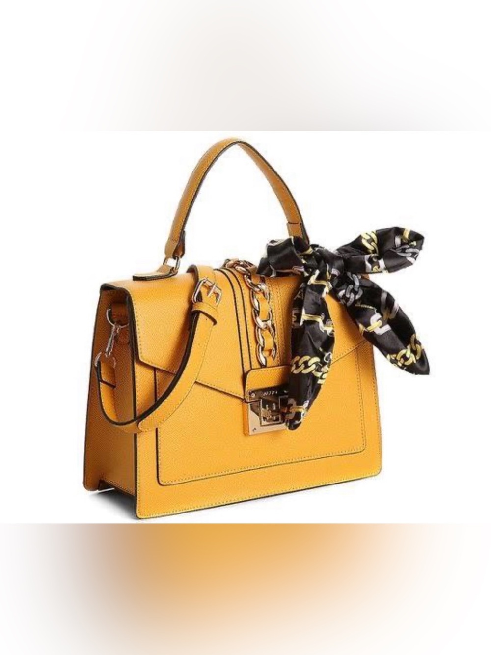 ALDO Glendaa Satchel / Crossbody Bag Mustard Yellow With Twilly